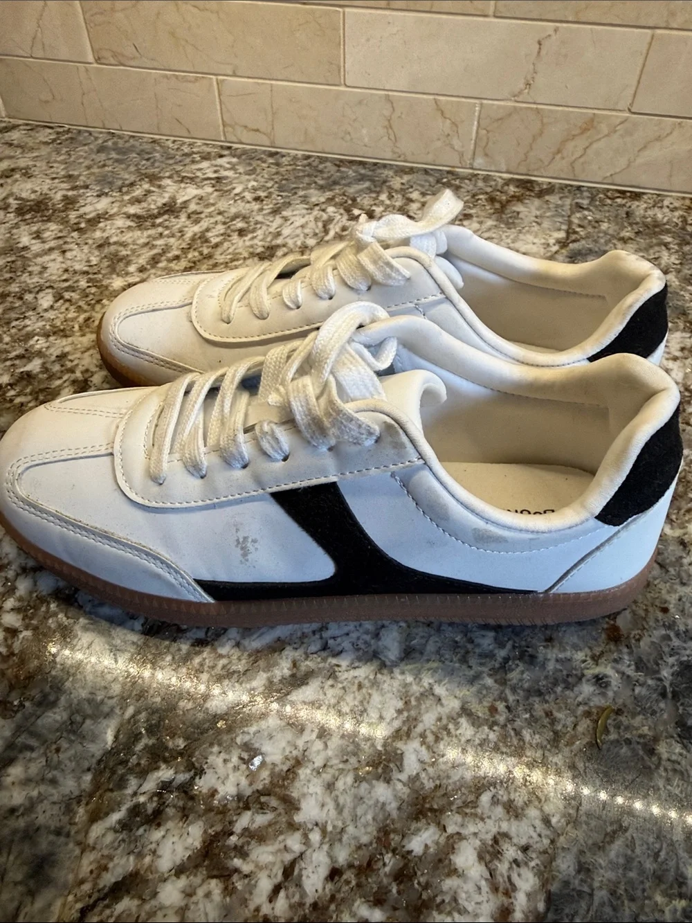No Boundaries White and Black Low-Profile Sneakers